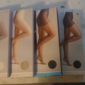Assorted Women's Tights - Beige, Black And Silver